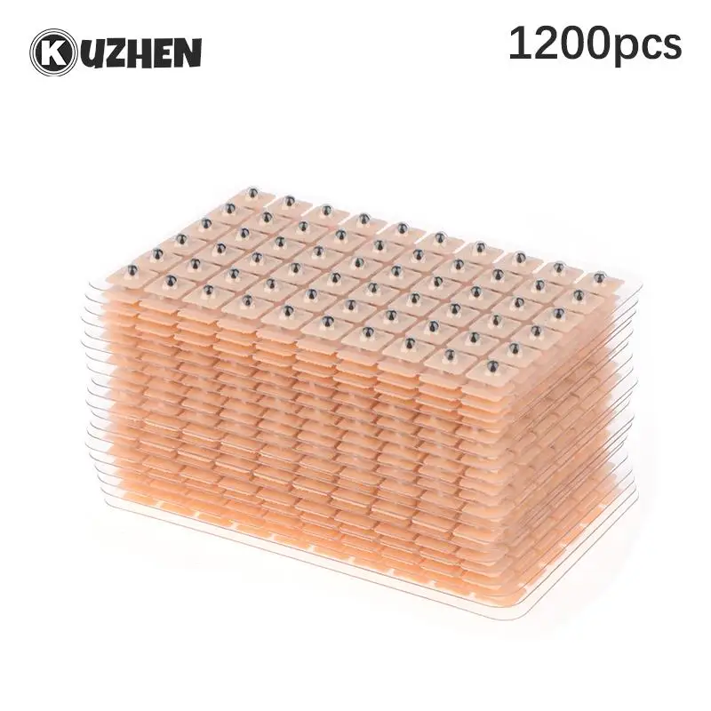 1200PCS Magnetic Beads Therapy Ear Auriculotherapy Acupuncture Therapy Ear Vaccaria Seeds Massage Ear Stickers