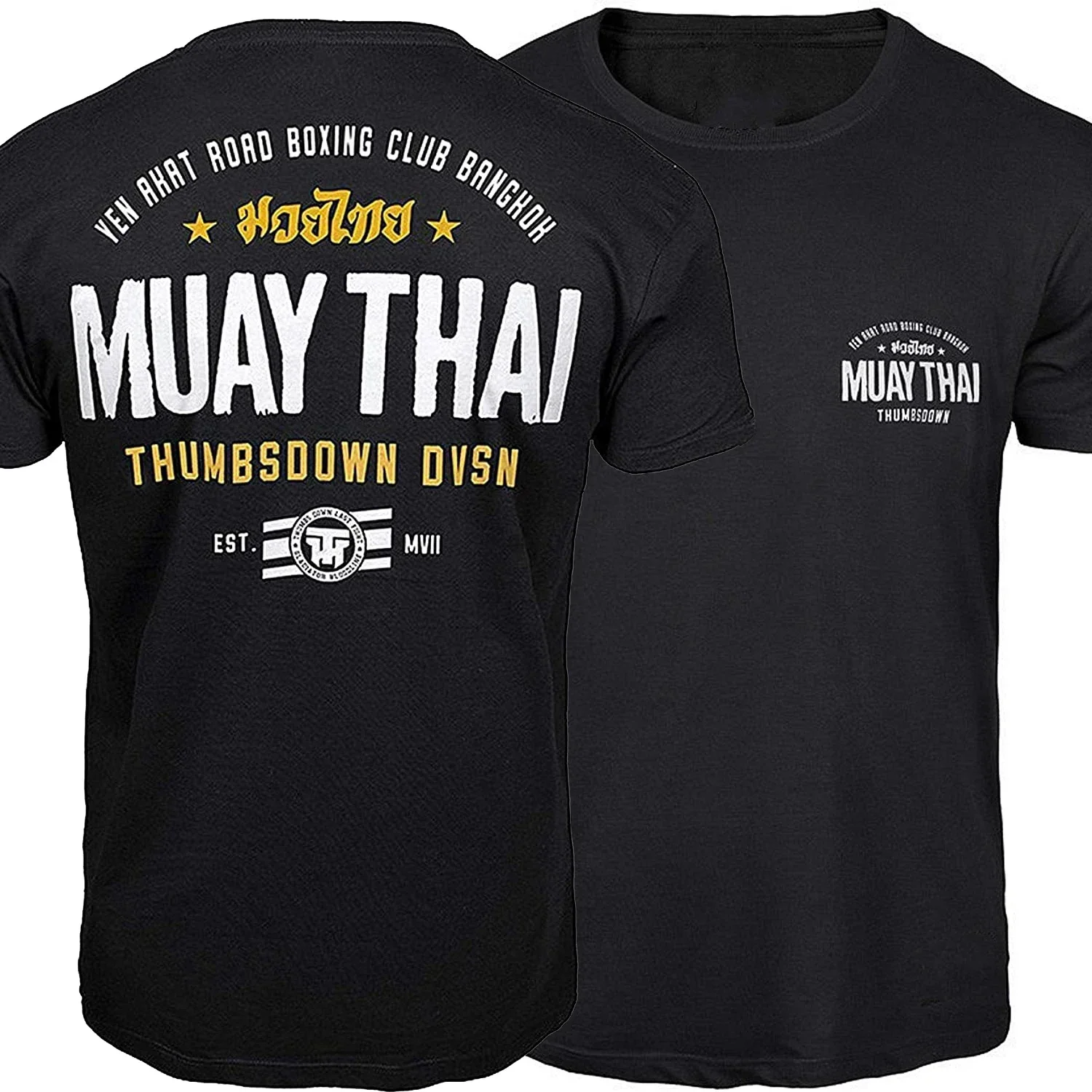 New Short Sleeve O-Neck T-shirt Casual Mens TopYen Akat MMA Martial Art Gym Training Thumbs Down Muay Thai T Shirt