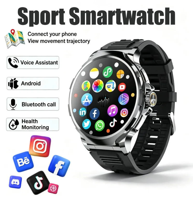 4G 4G SIM Unisex Smart Wrist Watch, Curved Eye Care Display Large Storage Bluetooth Call Social Notifications for Sports Daily Use - Aliexpress Deal