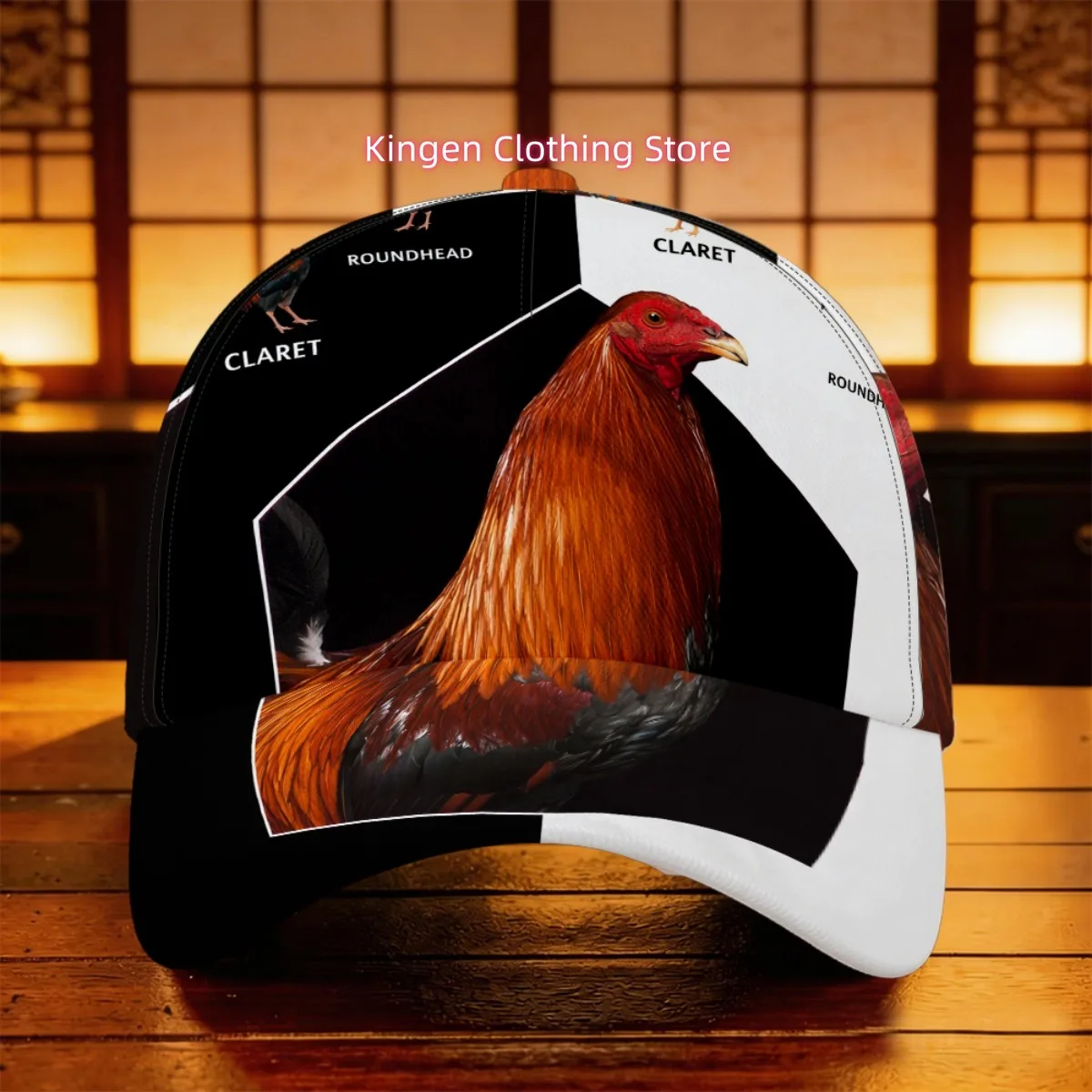 1pc Rooster Dual Contrast Baseball Cap Breathable Wedding Gift Street Style Lightweight Outdoor Sports Fishing Vacation Dad Hat