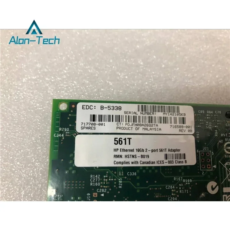 بطاقة شبكة H-P HP561T X540-T2 ، 716589-001 ، 10GB ، 717708-001 ، 716591-B21 ، من جهة ثانية ، 90% جديد