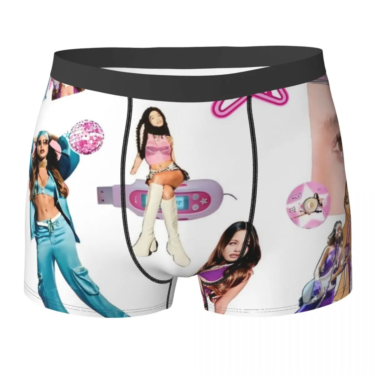 

Pink Emilia Mernes Mp3 Underwear Music Album Sexy Panties Design Shorts Briefs Pouch Men Plus Size Boxer Shorts