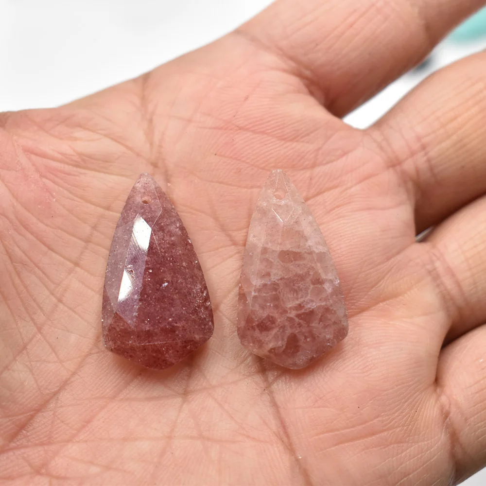 Großhandel Mode 10 Stück/Set Natürlicher Edelstein Lapislazuli Amethyst Rhombus-Anhänger Ohrringe DIY Zubehör Kostenloser Versand – Detail 13