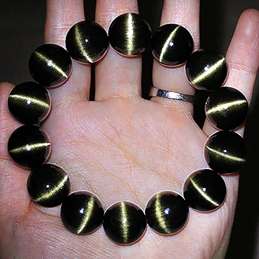 Natural Gold Obsidian Bracelet A Line of Tmall Eye Diamond Ring 360 Degree Round Bead Hand String High-end Luxury Jewelry Gifts