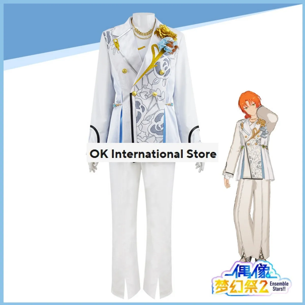 Anime Game Ensemble Stars 2 Tsukinaga Leo Costume Cosplay Es2 Es musica personale MV abbigliamento cappotto parrucca uomo donna Carnival Suit