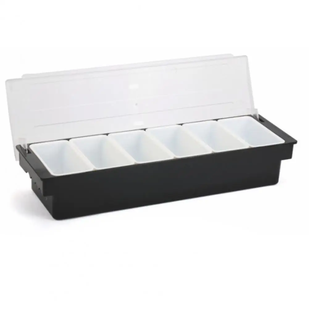 Food Tray with Ice Cube Compartment Seasoning Box Organizer Seasoning Box with Lid Dispenser Tray Fruit Veggie for Restaurant