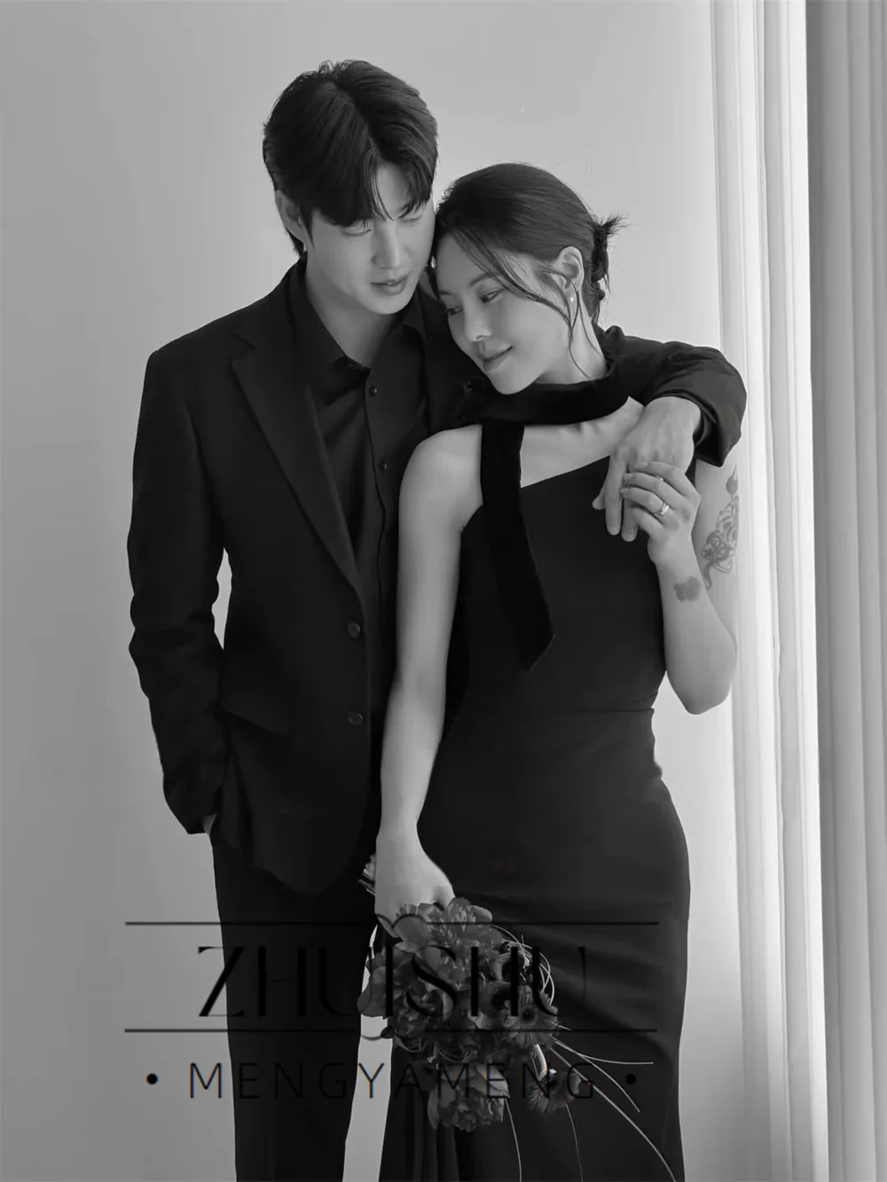 ZHUISHU Elegant Black Mermaid Evening Dresses Korea Wedding Photo Shoot One Shoulder Long Party Dresses Zip Customized 2026