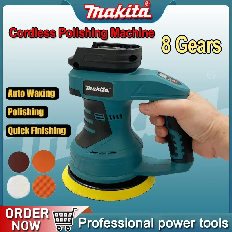 

Makita 8 Gears Cordless Polisher Rechargeable Car Buffer Polisher Machine Electric Rotary Tool For 18V Battery