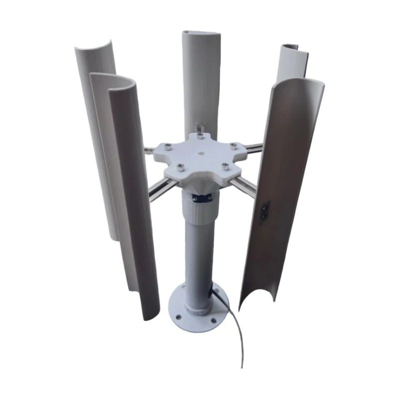Vertical Axis Wind Turbine Model, Portable 5-Blade Permanent Magnet Power Generator for Gentle Wind Start