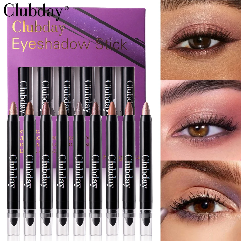 Dual-ended eyeshadow stick set, pearlescent eyeliner, highlighting and highlighting non-smudging eye makeup set, multi-color mat