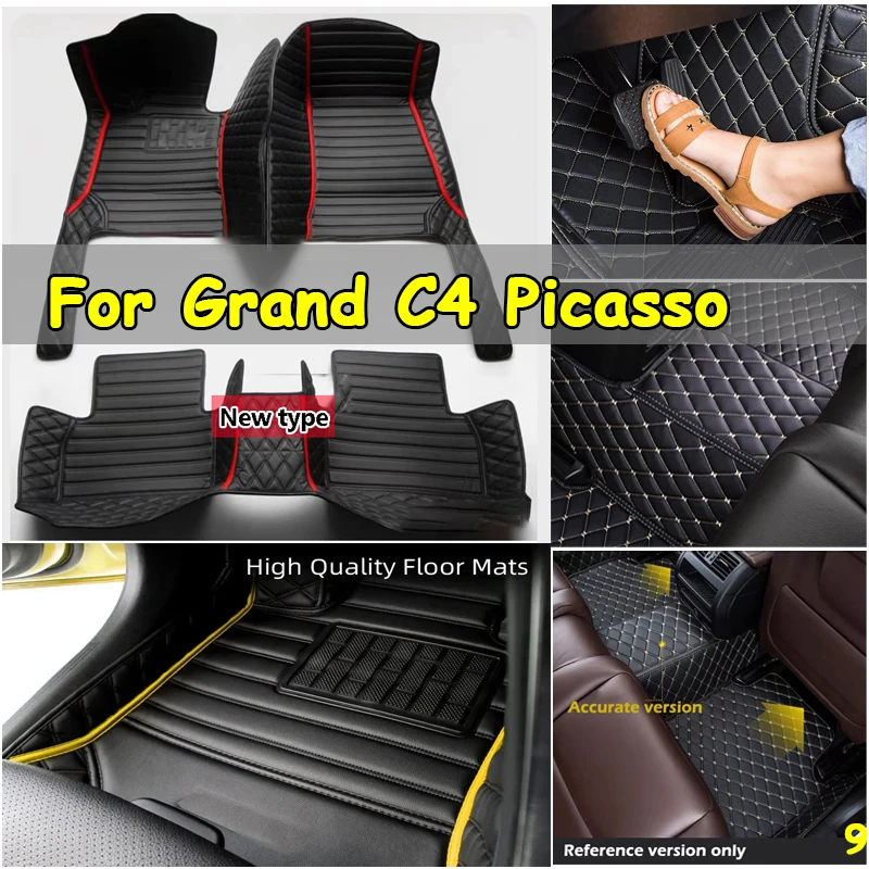 

Car Mats For Citroen Grand C4 Picasso SpaceTourer 7seat 2014~2020 Non-slip leather Mat Rugs Pad Interior Parts Car Accessories