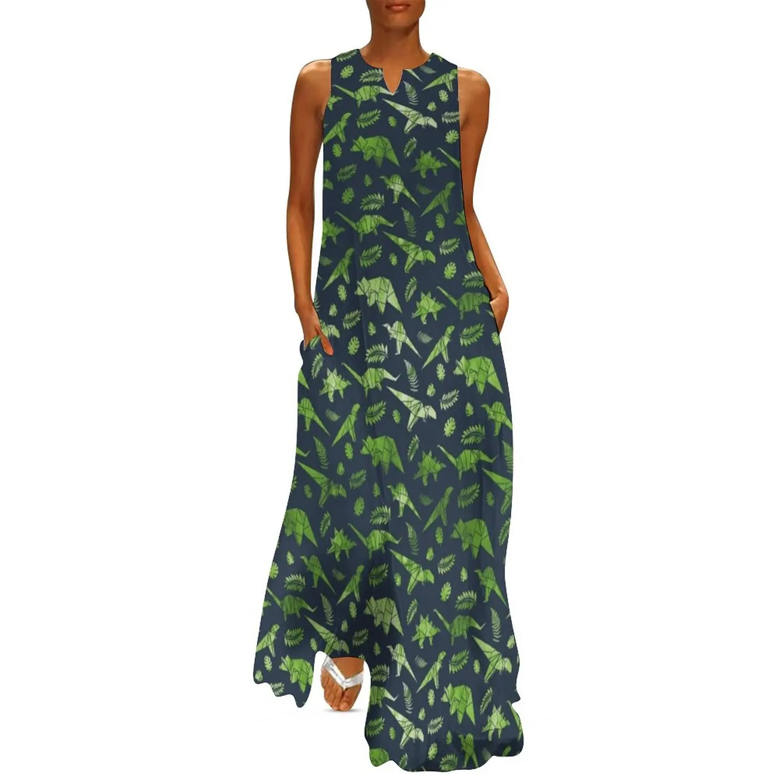 Origami Dinosaur Jungle Long Dress luxury evening dress woman for wedding women's summer clothing 2025 Dress