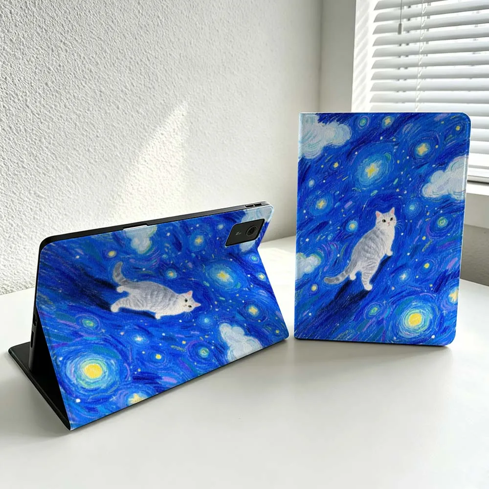 Minimalist Van Gogh Cat For Lenovo Xiaoxin Lenovo Tab Pad Pro Plus K11 P12 M10 Legion Y900 Soft Inch Tablet Case Cover - view 2