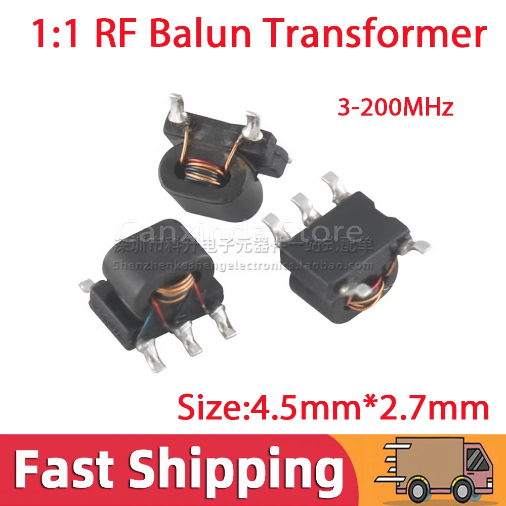 

5pcs SMD B4F Type 1:1 3-200MHz 2.5dB RF Signal Balun Tranformer Balance Unbalance Unbalanced Balanced