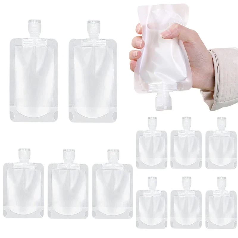 30Pcs 30ml/50ml/100ml Empty Travel Size Squeeze Pouch Bottle Stand Up Bags Cosmetic Containers for Lotion Shampoo Shower Gel