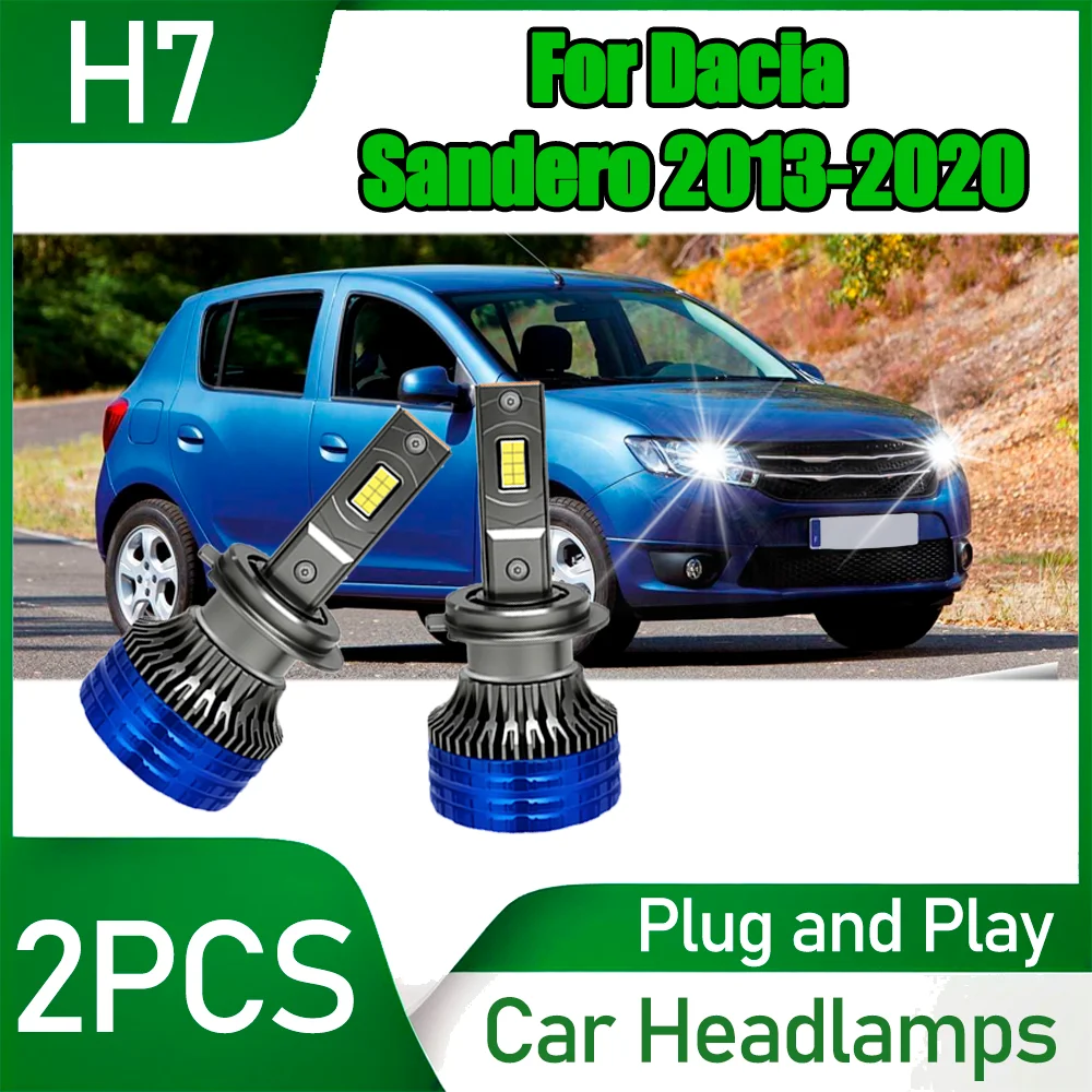 

2PCS Canbus No error Car Front Headlamps H7 LED Headlights 20000LM High Power 6000K White CSP Chips For Dacia Sandero 2013-2020