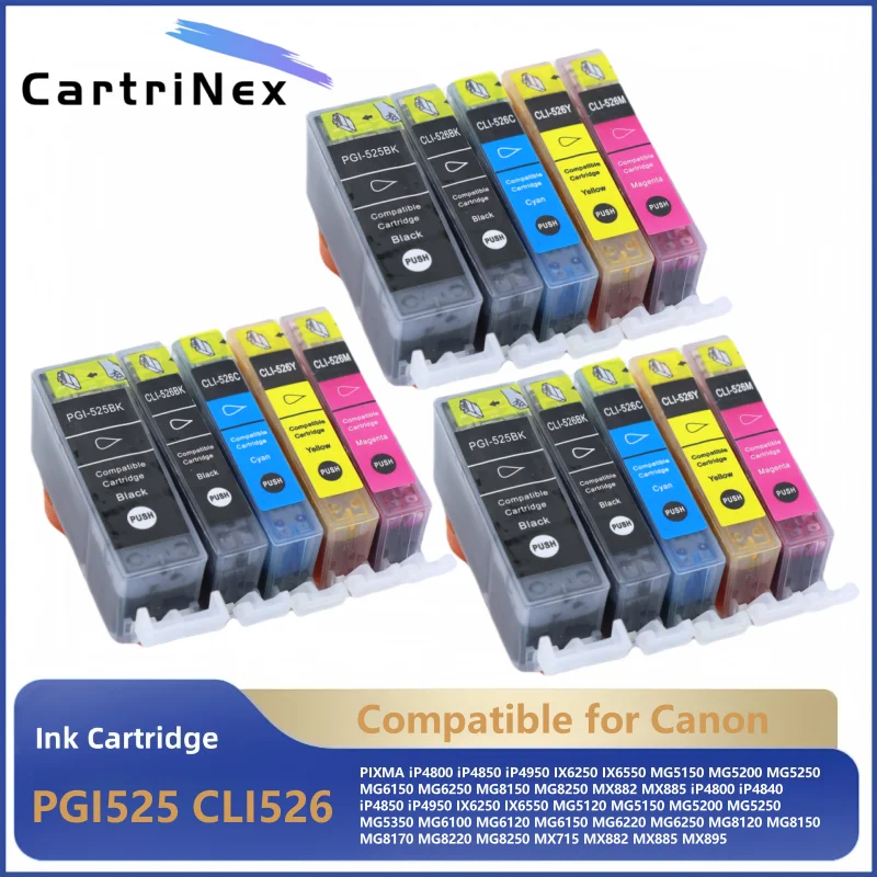 

PGI525 CLI526 525XL 526XL картридж для принтера Canon Pixma iP4850 ix6550 MG5150 MG5250 MG6150 MG8150 MX885 MG5350