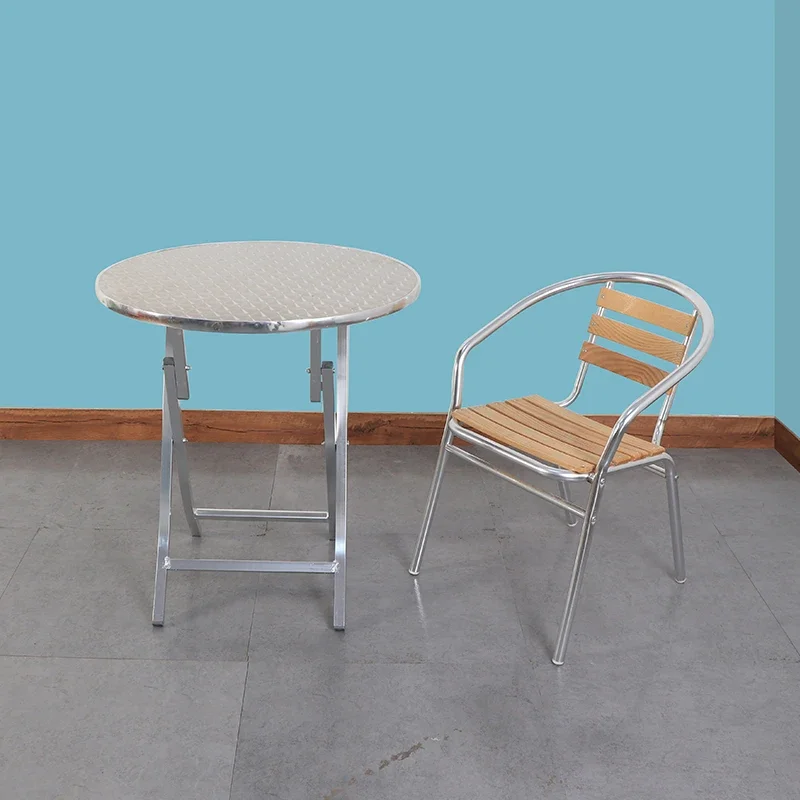 Promotion Aluminum Alloy Folding Table Convenient Dining Desk Home Outdoor Garden Courtyard Leisure Barbecue Round Square Mesas