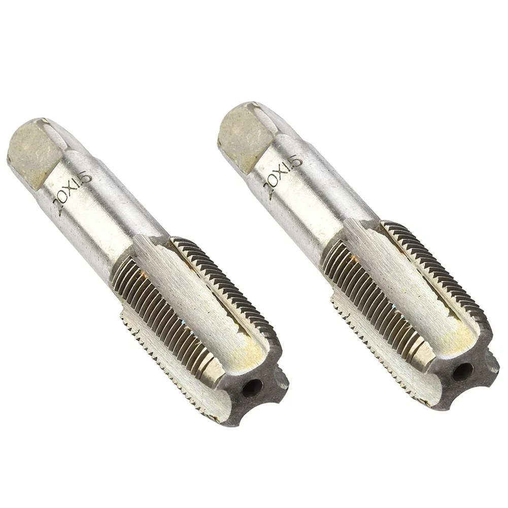 1 Pair Right Hand Thread Tap Straight Fluted Fine Threaded Metric Hand Taps 14 16 18 20 1.5mm Pitch High Speed Steel Tool