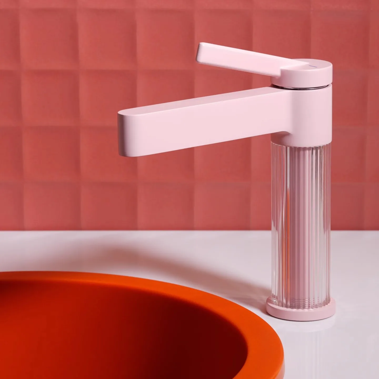 

Новый розовый смеситель для раковины Love для горячей и холодной ванной комнаты, однорычажный латунный смеситель для раковины, смеситель для раковины из акрилового материала