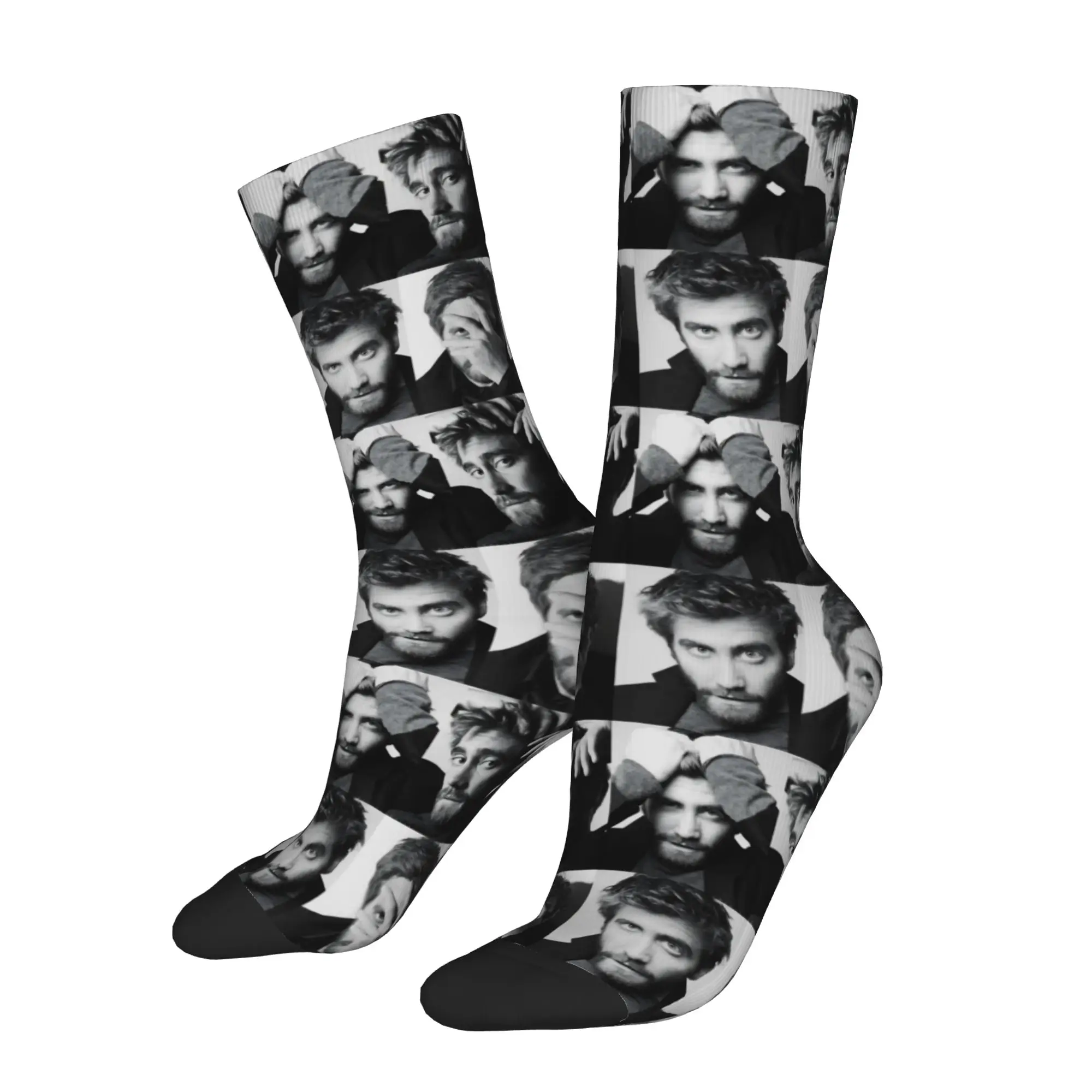 Hip-hop Jake Gyllenhaal Actor Sports Socks  Polyester Crew Socks for Women Men Breathable