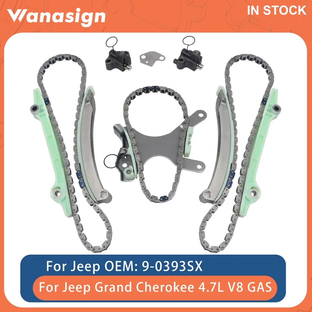 Комплект цепи ГРМ двигателя подходит для Chrysler Dodge Jeep Durango Dakota Ram 1500 Grand Cherokee 4.7L V8 GAS 1999-2008 9-0393SX