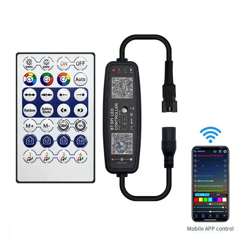 

WS2812B Controller Remote Control Bluetooth Music APP Control For Pixel LED Strip Light SK6812 WS2811 WS2812