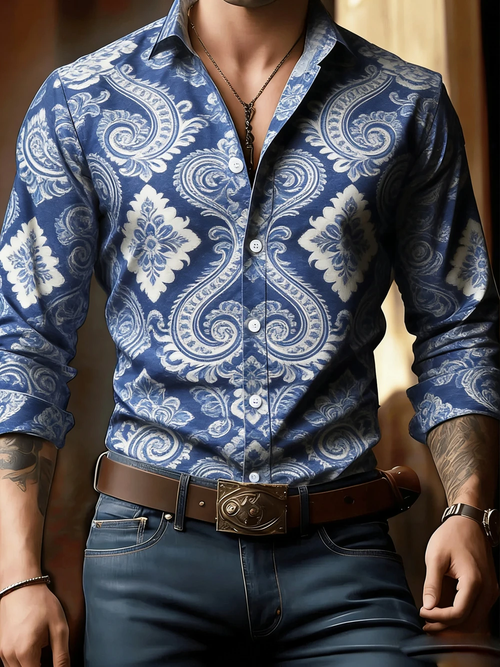 

Men's Simple Retro Striped Wave Geometric 3D Printed Black Shirt Long Sleeve Lapel Button Business Casual Hawaiian Shirt for You