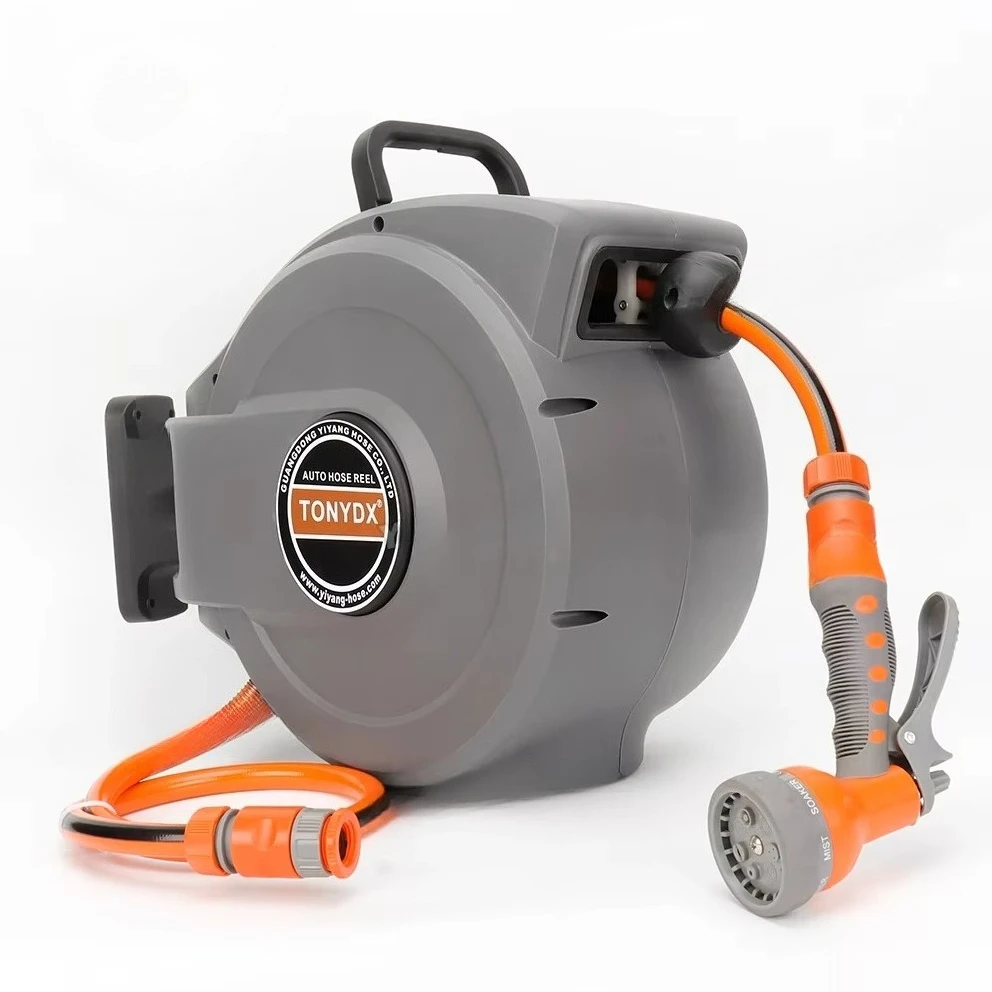 Hot Selling 15M Water Hose Reel Automatic Retractable Hose Reel Set Watering Garden Hose Pipe Reel
