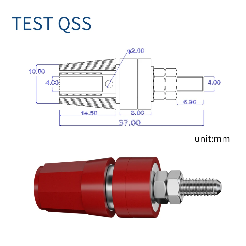 QSS 5PCS 4MM Banana Socket Binding Post Nut Banana Plug Jack Electrical Connector Terminal DIY Parts Q.50010