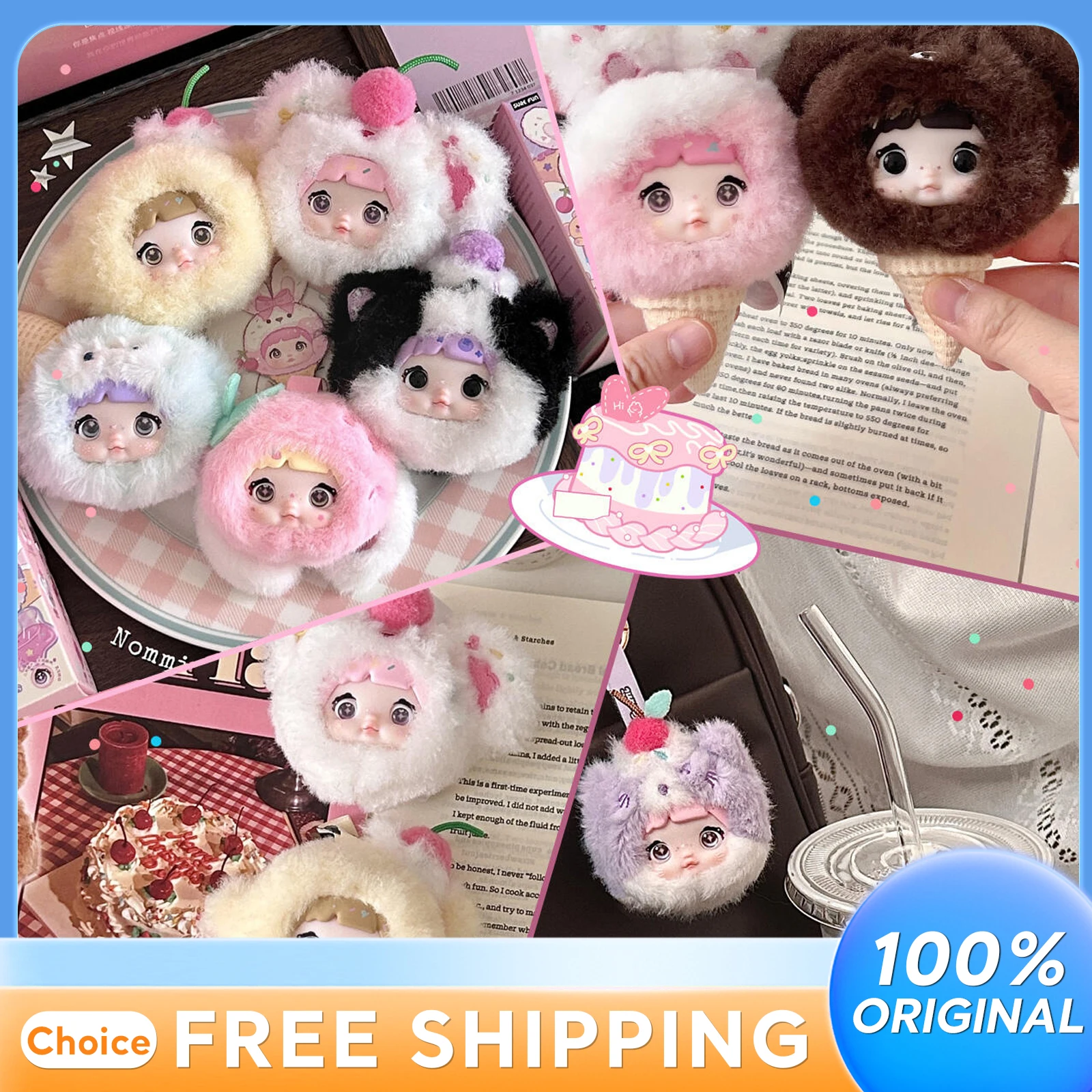 

Authentic Nommi Glutinous Doll Plush Toy Bag Charm Blind Box Girl's Birthday Gift Sweetness 100% Trendy Collectible Item