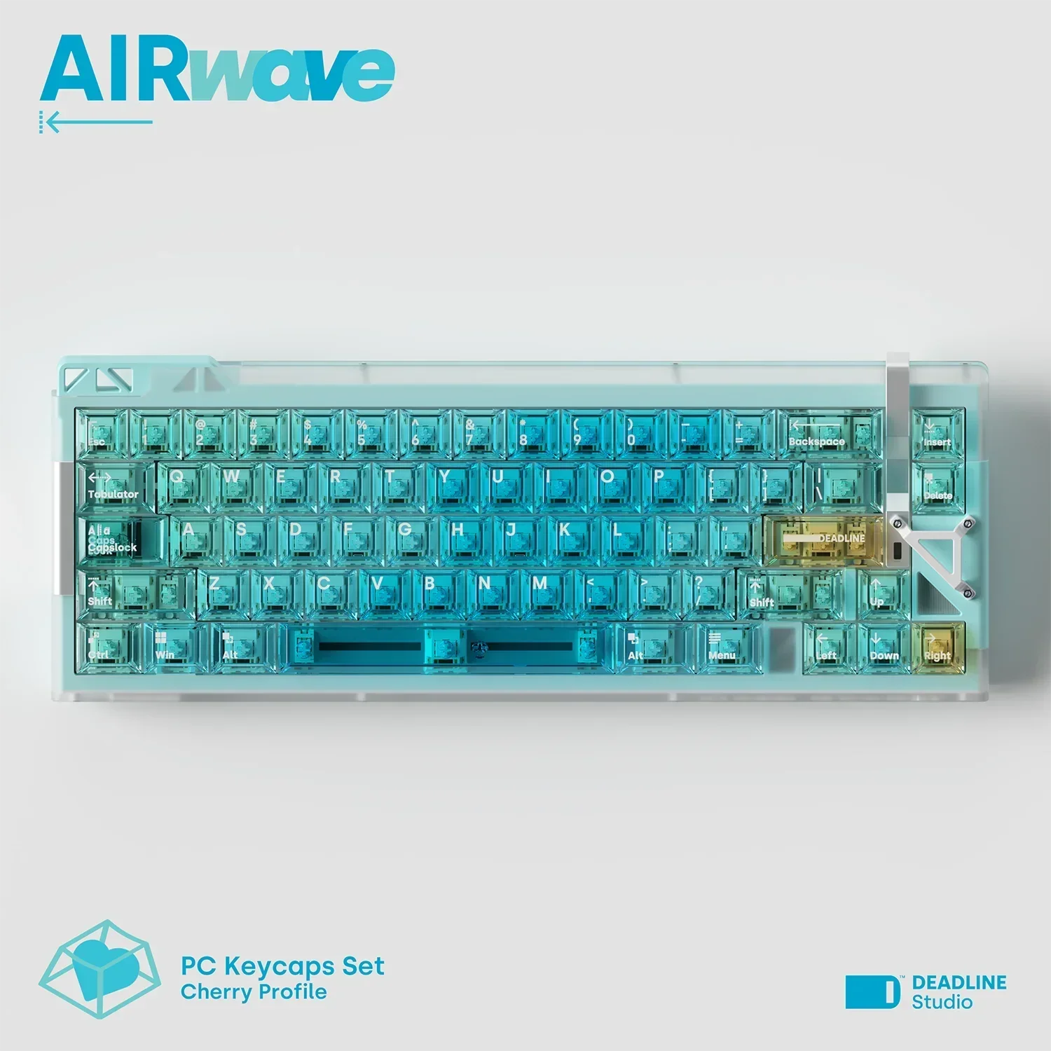 DEADLINEstudio AIRWAVE Mechanical Keyboard Keycaps Gradient Blue Transparent Keycap Ergonomics Transmission PC Gamer Accessories