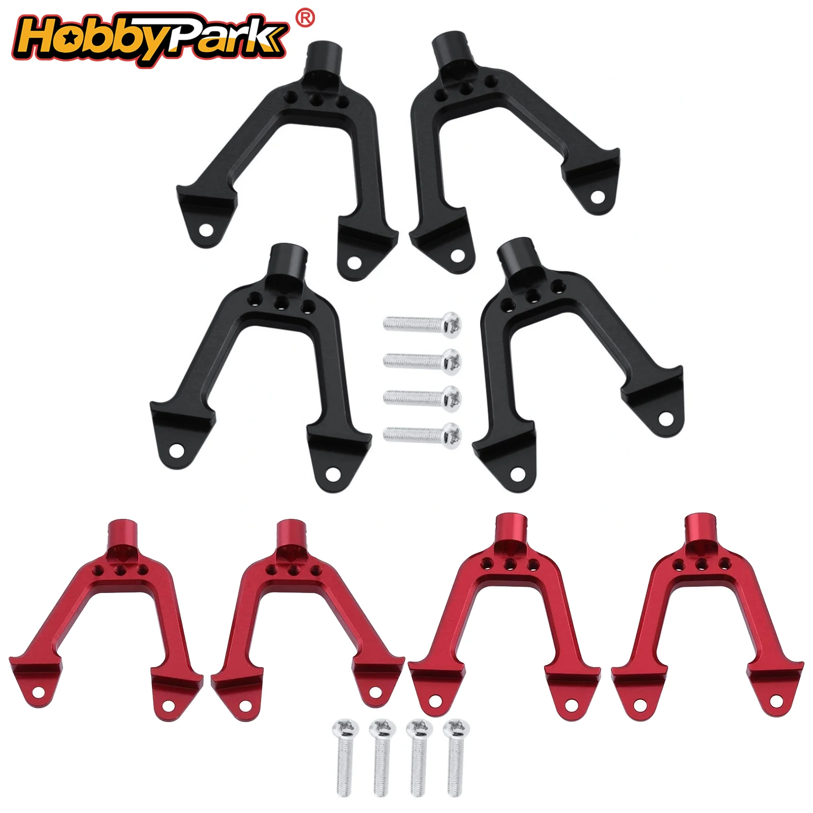 HobbyPark Aluminum Shock Hoops Parts Front & Rear Tower for Axial SCX10 RC Upgrades 2 Pairs