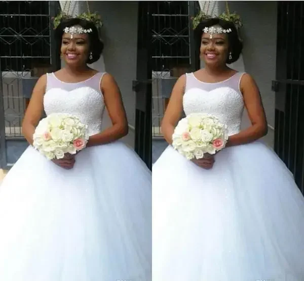 Vestidos de casamento africanos com contas longas personalizados plus size tule feito sob encomenda vestidos de noiva vintage para mulheres