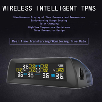 Solar TPMS Car Tire Pressure Monitoring System Alarm Temperature Warning Fuel Save With 4 External Sensors Tyre Pressure Monitor