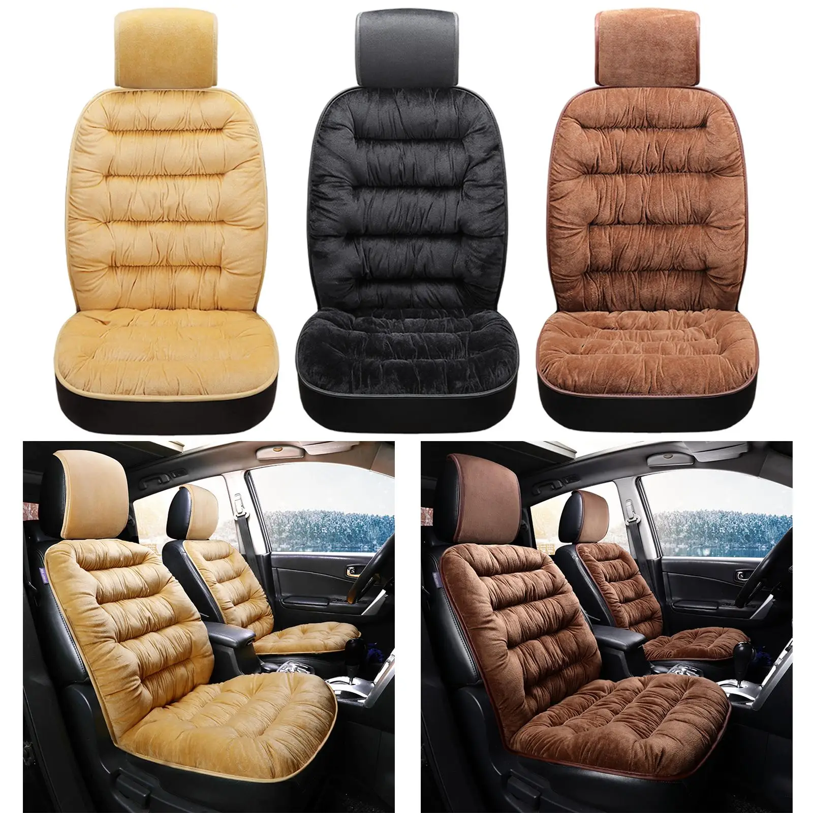 Universal Car Seat Cover Warm Short Plush All-Inclusive Winter Auto Chair Seats