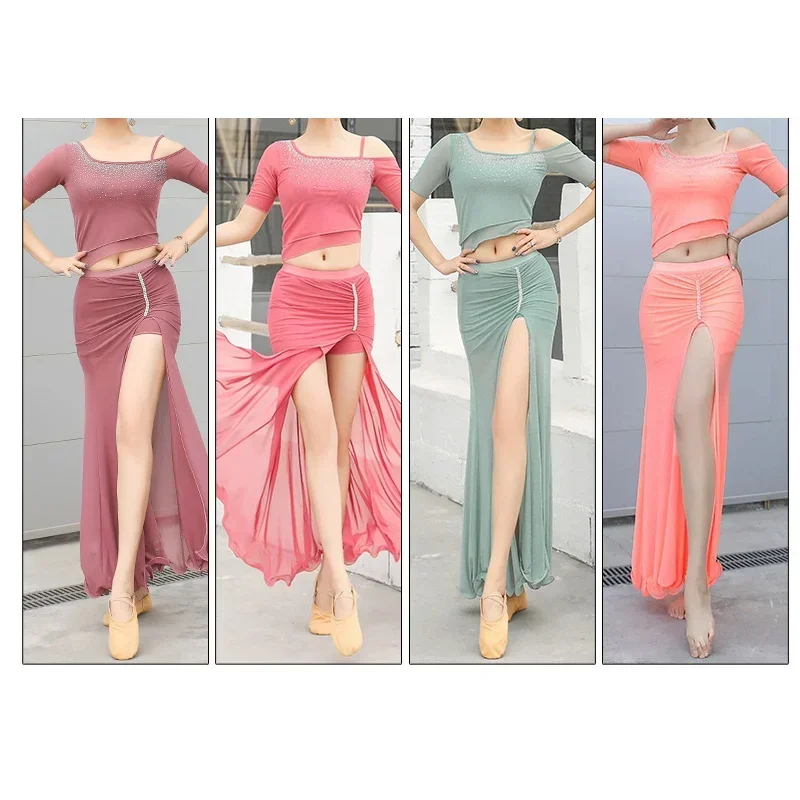 

Женский костюм для танца живота, элегантный костюм с юбкой для восточных танцев