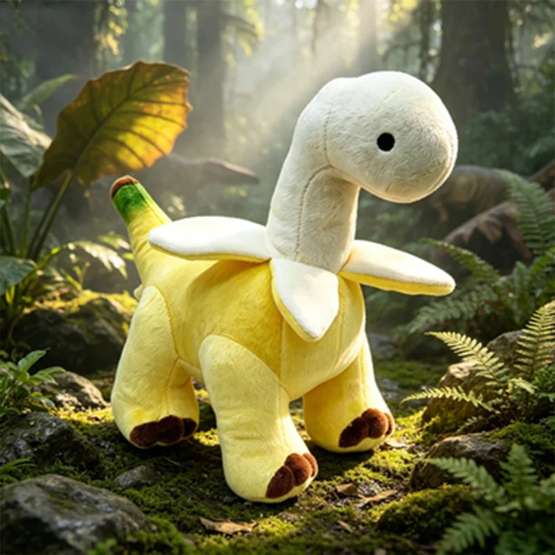 Niedliche geschälte Bananen-Brontosaurus-Plüschtiere, weiche Stofftier-Drachen, geschältes Bananen-Brontosaurus-Spielzeug, Kawaii-Geschenk für Kinder