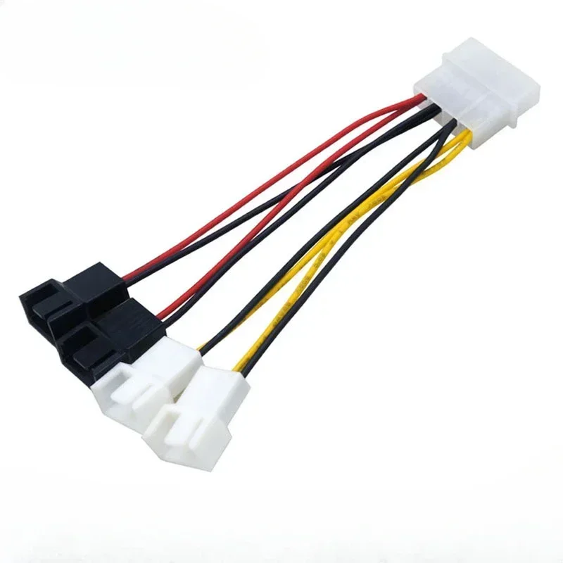 Computer Cooling Fan Cables for CPU PC Case Fan, 1pcs 4 - Pin Molex To 3 - Pin Fan Power Cable Adapter Connector 12v*2 / 5v*2