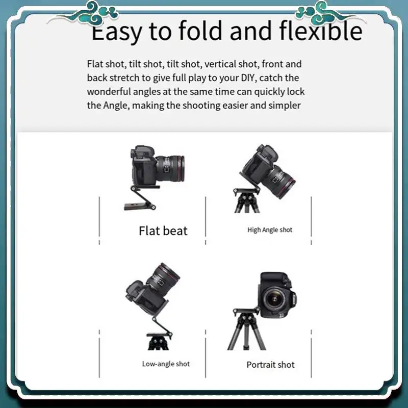 For DSLR Camera Sliding Rail Head Straight Shooting Stands Z-Folding Tabletop Tripod Gimbal Tripod Quick Lock Mobile Phone