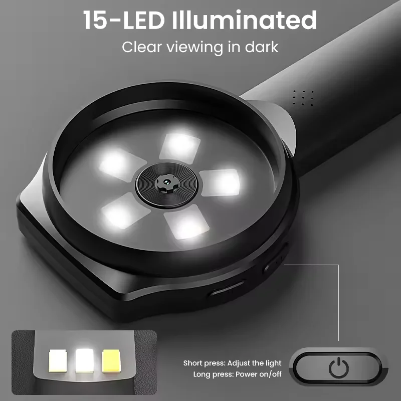 2,8'' IPS Digitale Lupe HD 1080P 100X Tragbares Mikroskop Handlupe für Schmuck Elektronik Reparatur Prüfung – Detail 3