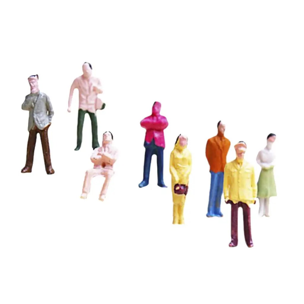 100 stuks 1: 100 geschilderde actiefiguren, modeltreinen en mensenspeelgoed