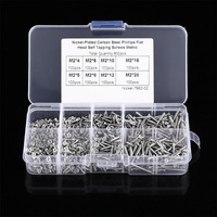800Pcs M2 Cross Flat Head Screws, 4mm-20mm Plated Carbon Steel Flat Head Screws Self Tapping Screws Wood Screws Assortment Kit