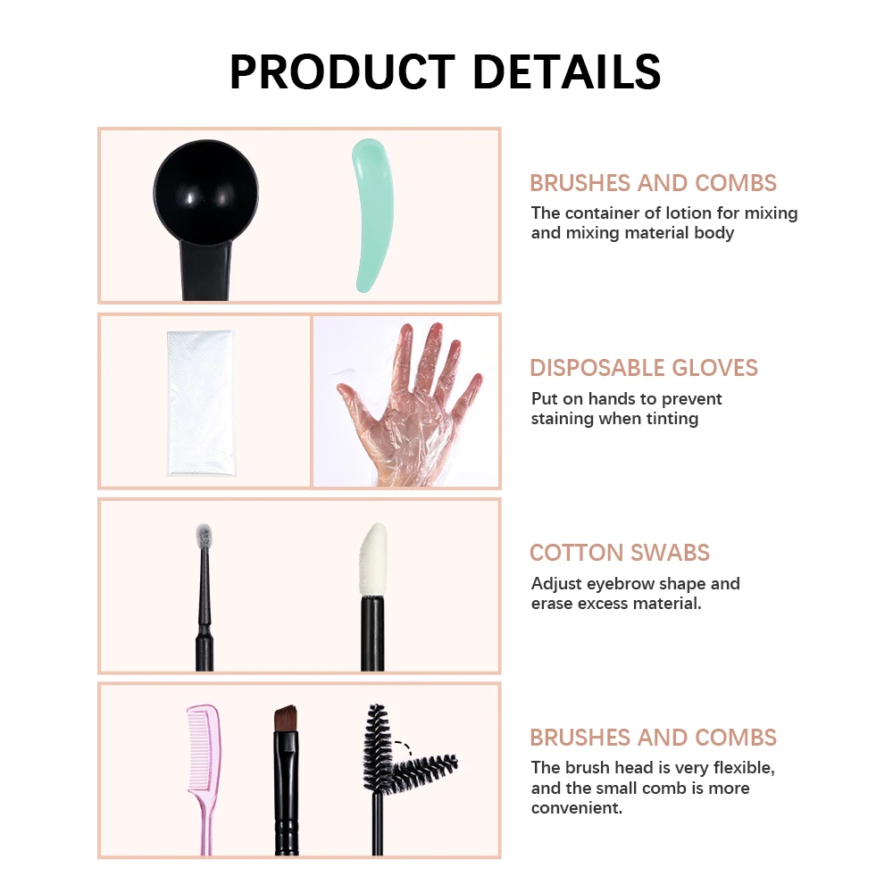 Lakerain Wenkbrauwverfset Langdurig Waterdicht en veegvast 2-in-1 Wimper- en wenkbrauwkleurset Bruin Zwart