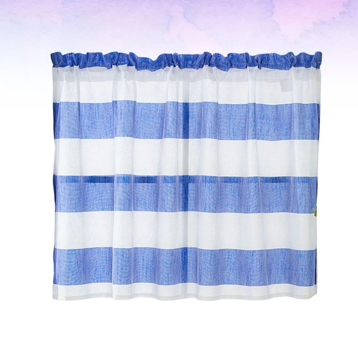 

Blue White Stripes Curtain 137X76Cm Polyester Fabric Light Blocking Window Drape For Living Room Bedroom Door Decor