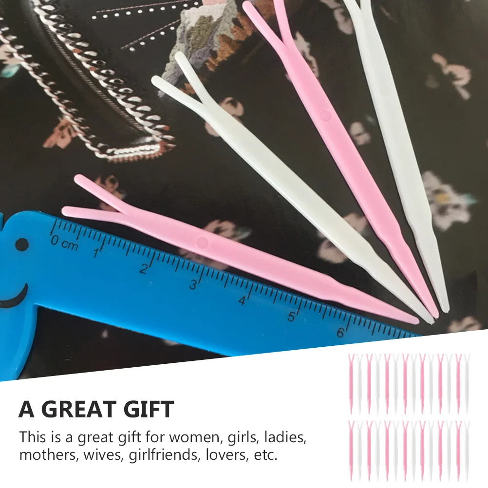 100Pcs Double Fold Eyelid Fork Y Design Sticker Application Tool for Home Beauty Salon Professional Makeup Supply