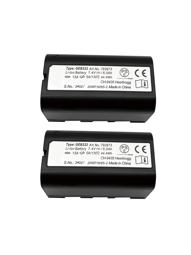 2PCS Battery GEB222 For Leica Total Station GPS System ATX1200 1230 Piper 100 200 Lases 7.4V 6000mAh Battery GEB222