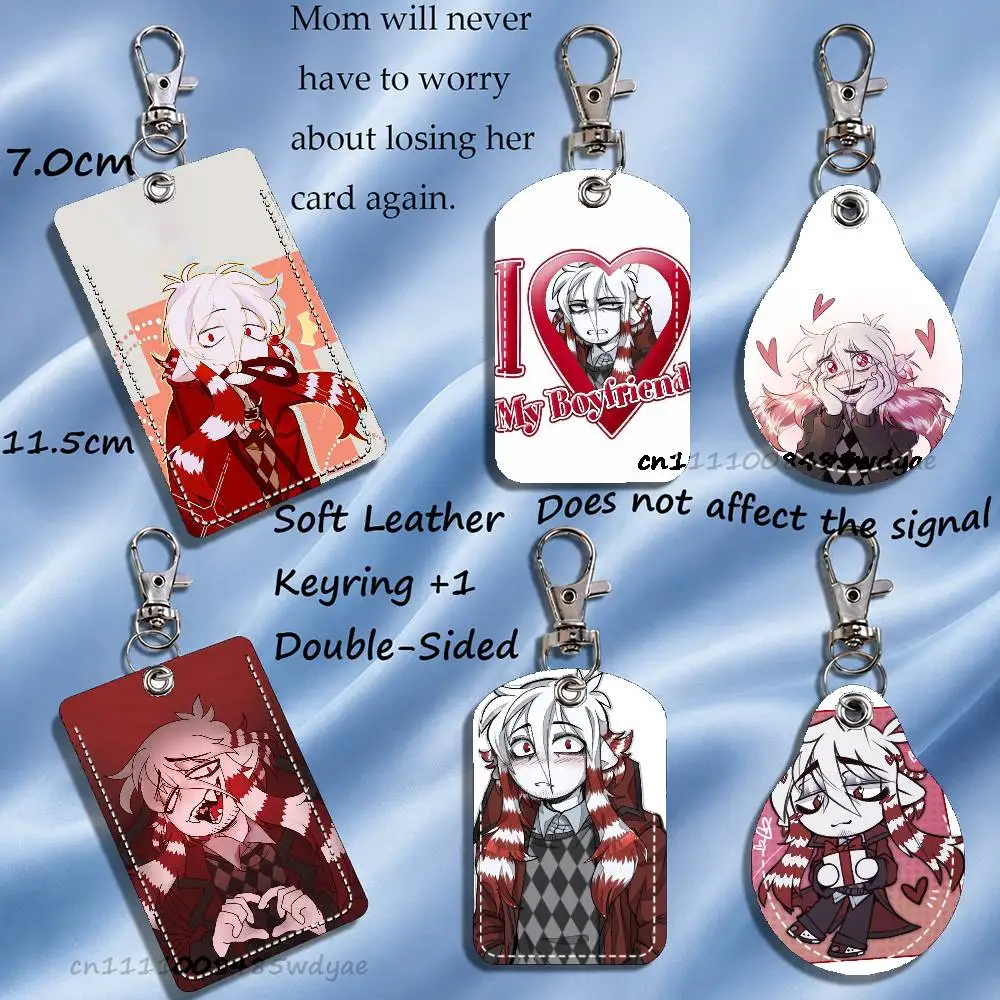 

Damon B-Broken Colors Card Case Leather Card Holder Keychain Key Ring Transportation Card Case