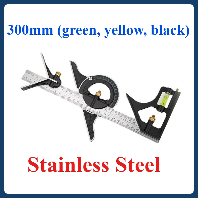 

Stainless steel mobile angle ruler movable angle ruler 300mm (green, yellow, black)