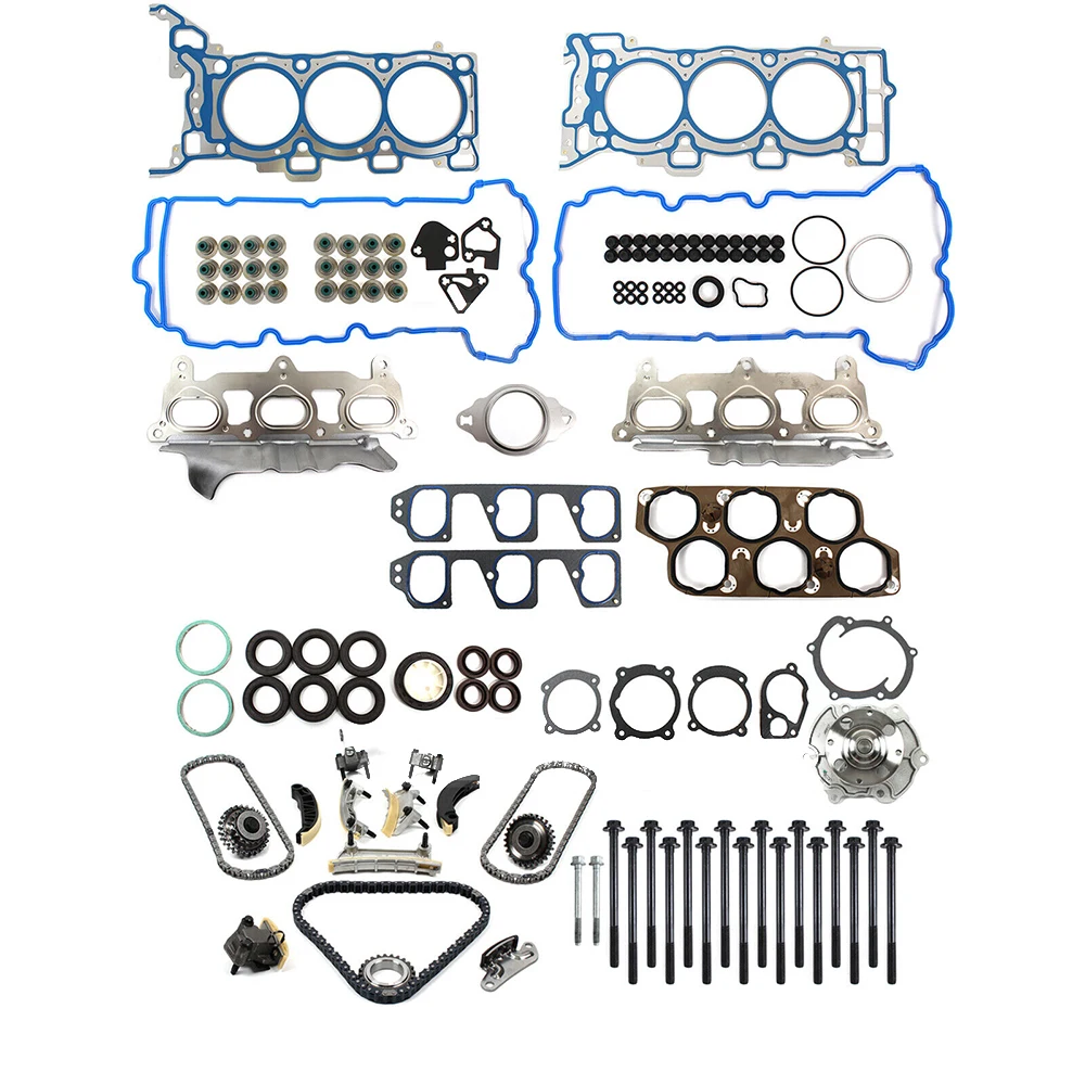 Juego de juntas de tornillo de bomba de agua y cadena de distribución compatible con Buick Allure, LaCrosse, Rendezvous, Cadillac CTS, SRX, STS 3.6L 04-06 TS21003